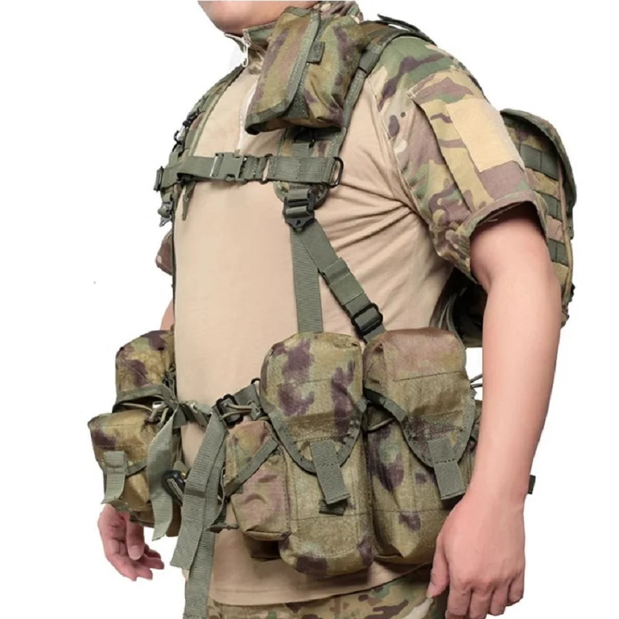 700D Nylon Russian Smersh Tactical Vest & Chest Rig Set Army Camo Combat Gear for Airsoft  Hunting Military Style