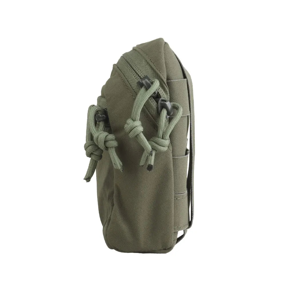 Lightweight Lateral GP Pouch Two-way Zipper Inner Elastic Band MOLLE Fit for Plate Carrier Belt Tactical Hunting