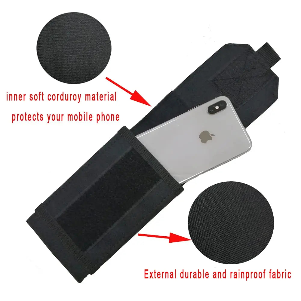 1000D Laser Cust Molle Phone Pouch Heavy Duty Waterproof Samll Tactical Cell Phone Holder Smartphone Cover for 4.7"-6.7" Phone