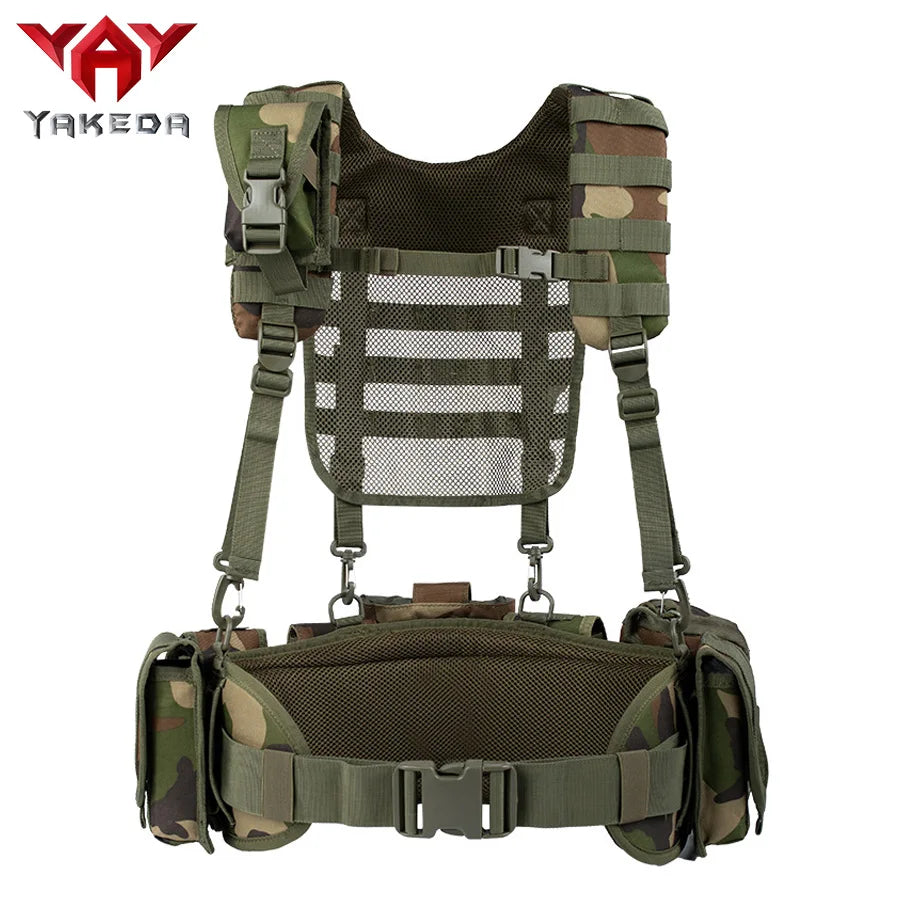 YAKEDA Outdoor Training Camouflage Vest Chest Strap Multi functional Accessories Equipment Vest