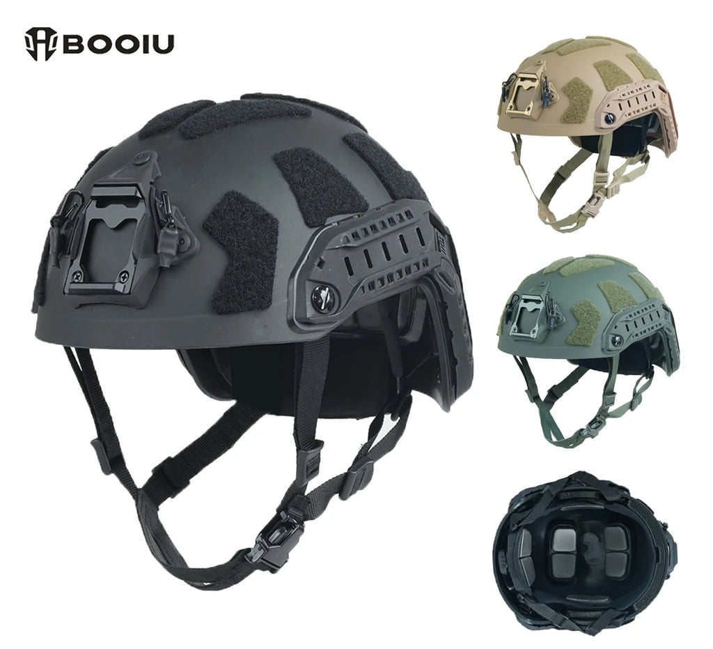 BOOIU FAST MH Tactical Helmet Adjustable Knob ABS Lightweight Comfortable Head Protector Outdoor CS Airsoft Shooting Game Gear