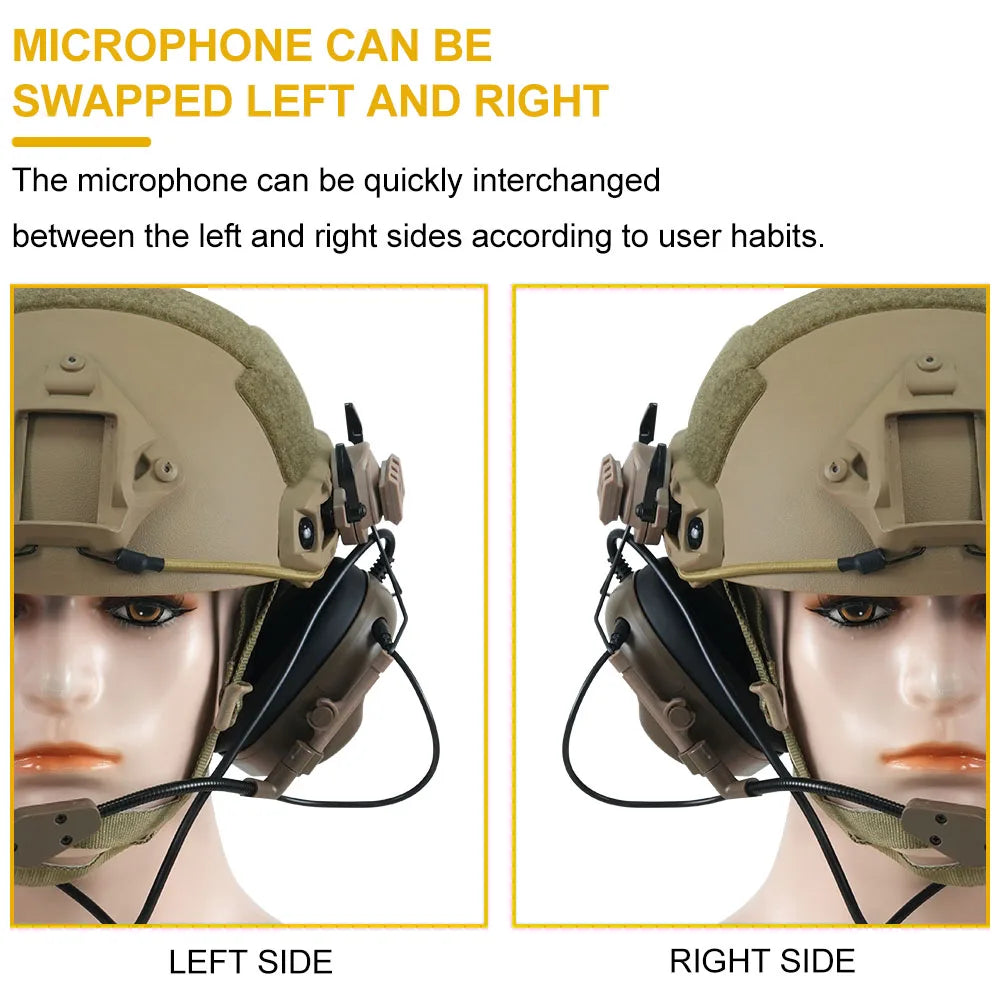 BOOIU Tactical Airsoft Helmet Set Adjustable Paintball Outdoor Hunting Shooting Protective Headset ABS Helmet with Mask Earphone