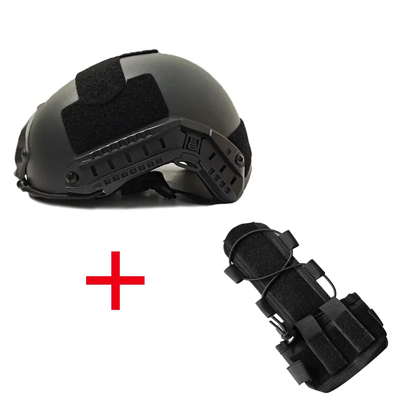 FAST Tactical Helmet ABS Lightweight with Battery Pack Storage Bag for Outdoor Activities Training And Rapid Protection