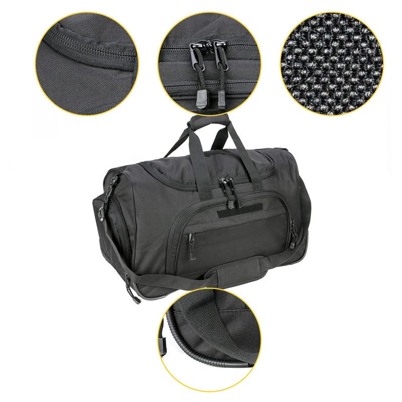 LQARMY 40L Waterproof Gym Bag Men Sports Travel Bags Tactical Duffle Luggage Outdoor Fitness Training Bag