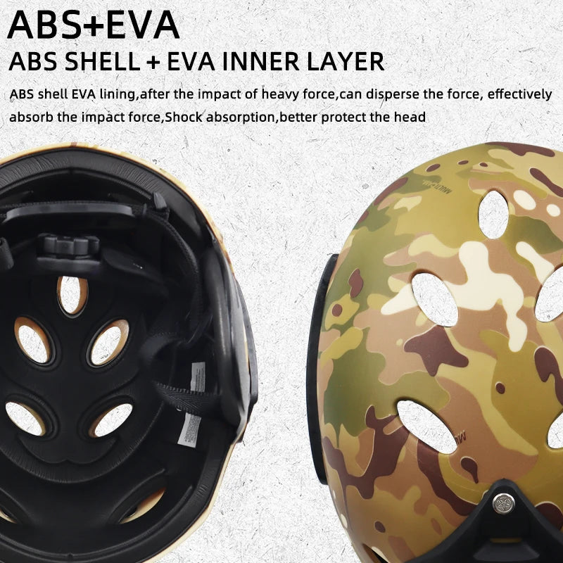 Outdoor Water Rescue Helmet Shockproof Buffer Ventilation Breathable Adjustable Head Circumference Multifunctional fixed base
