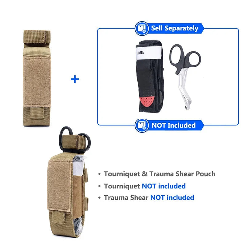MOLLE Nylon Tourniquet Pouch Holder Flashlight Pouch Torch Holder Case Outdoor Hunting Knife Holster Medical Scissor Packs