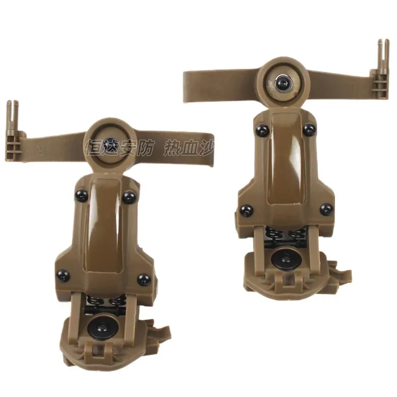 Tactical Helmet Mount for Noise Reduction Earphone Holder Compatible with C2 C3 FAST Rail System Multi Angle Adjustable Wendy