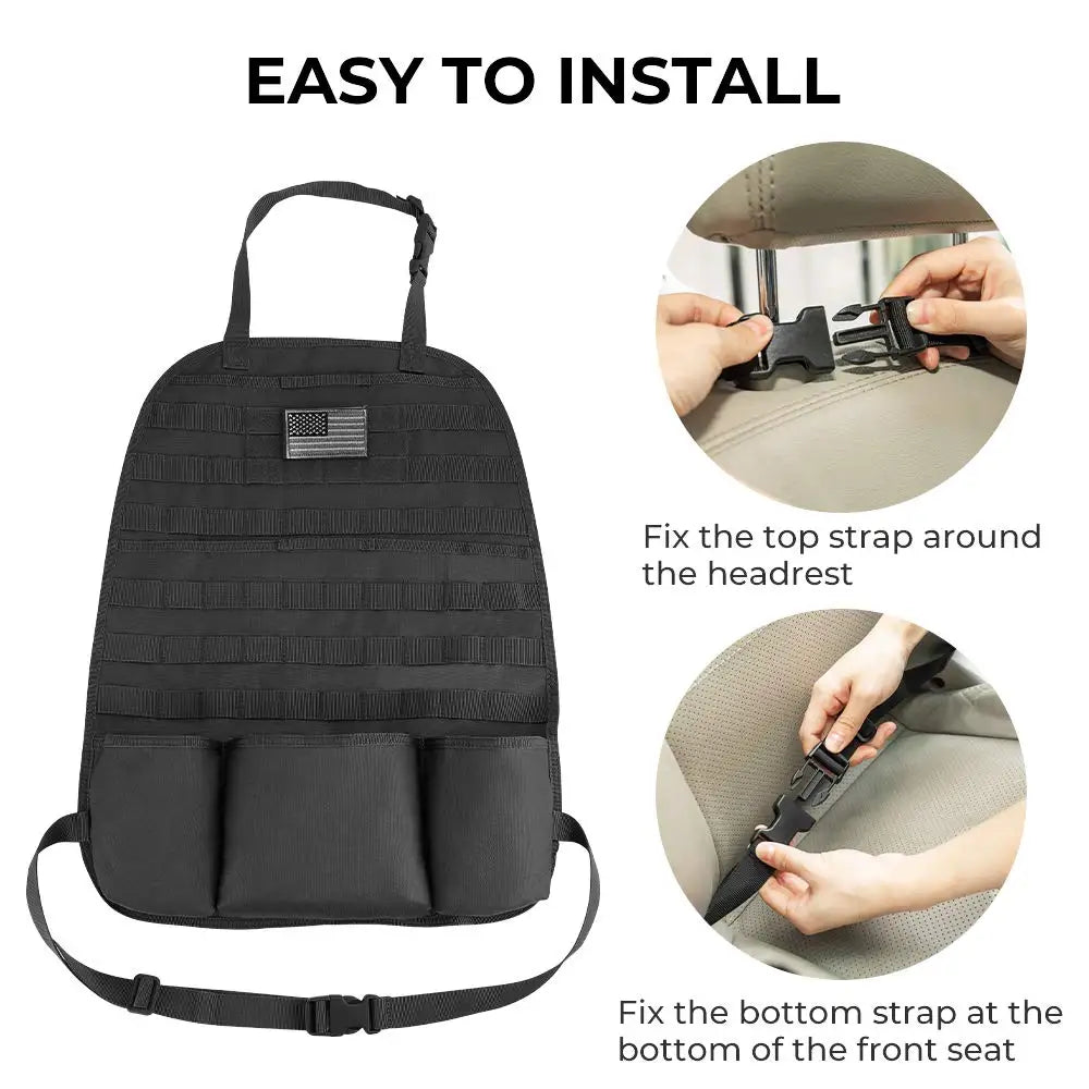 Car Seat Back Organizer Universal Molle Seat Back Organizer Tactical Molle Vehicle Panel Car Seat Cover Protector Storage Pouch