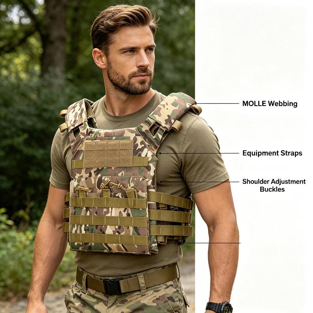 Tactical Vest Waterproof Outdoor Body Armor Lightweight JPC Molle Plate Carrier Hunting Vest CS Game Jungle Security Equipment