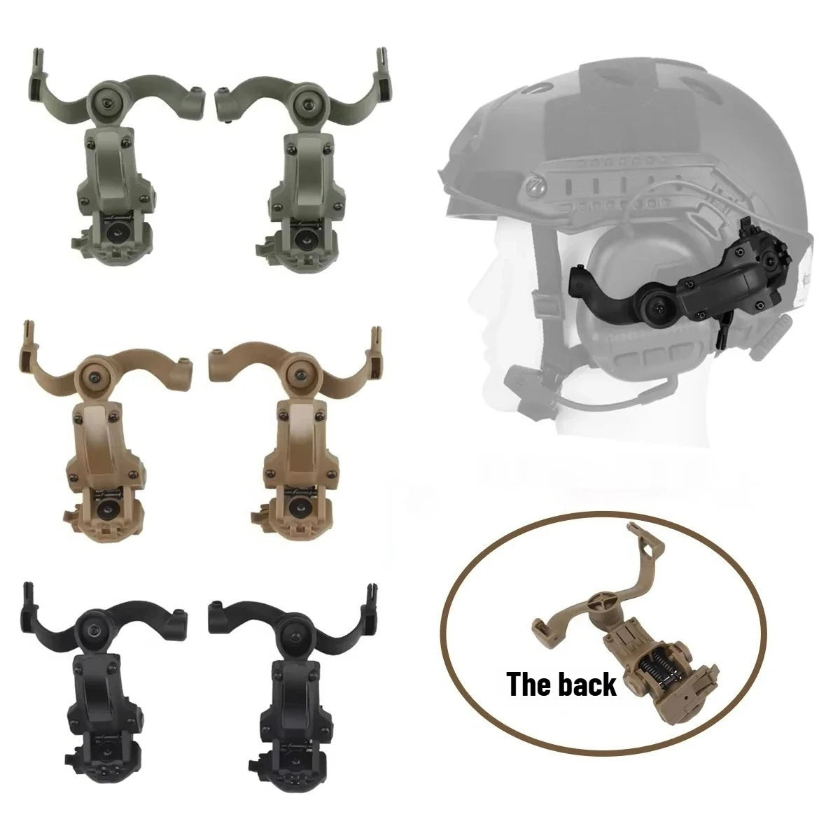 Tactical Headset Bracket Rail Mount Kit ARC Helmet Rail Adapter For OPS Core ARC and Team Wendy M-LOK Rails Headphone Brackets