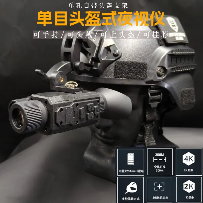 Tactical Monocular night vision device Helmet for FAST Helmet 2X Optical Zoom Head-Mounted Dual-Use Scope for Hunting