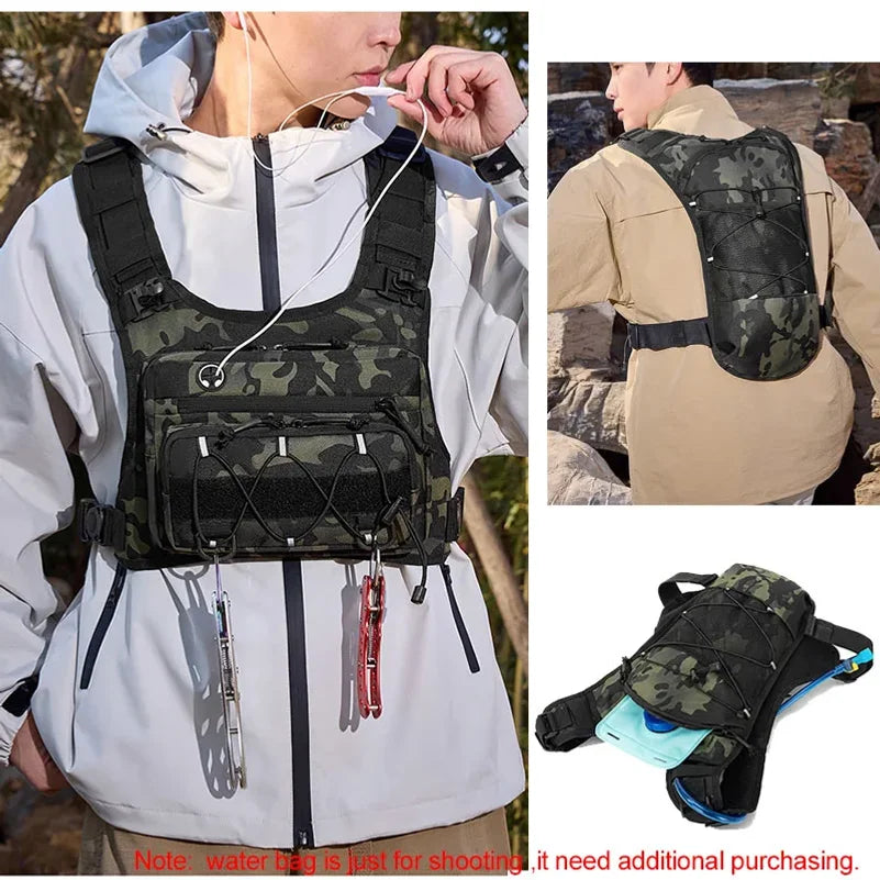 Running Chest Pack Hydration Vest For Cycling Hiking Bicycle Race Marathon Bag Men Women Sports Tactical Pouch Camping Backpack