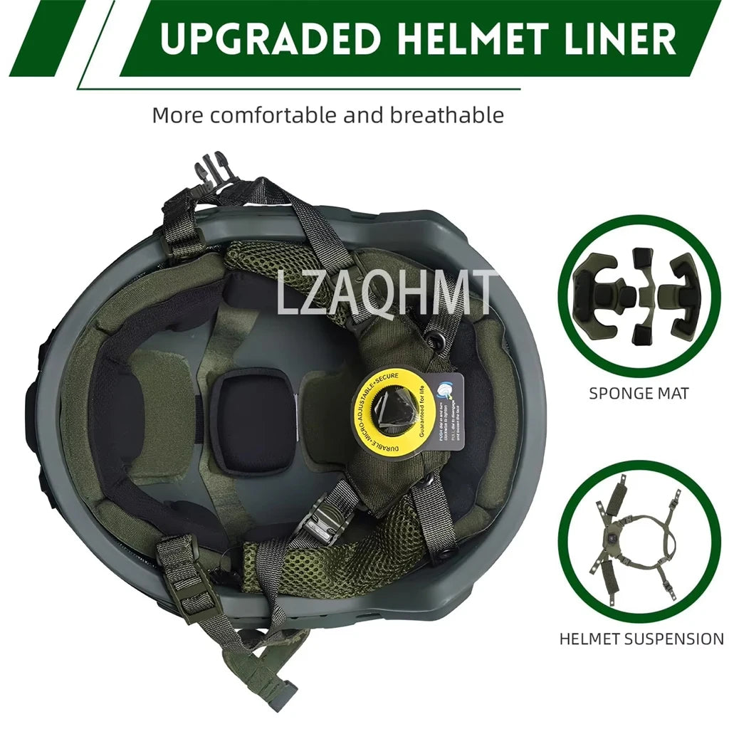 Tactical Airsoft Helmet Set with GPNVG18 NVG Model, Cover, Headset & Signal Light for Paintball Military Wargame Hunting Gear