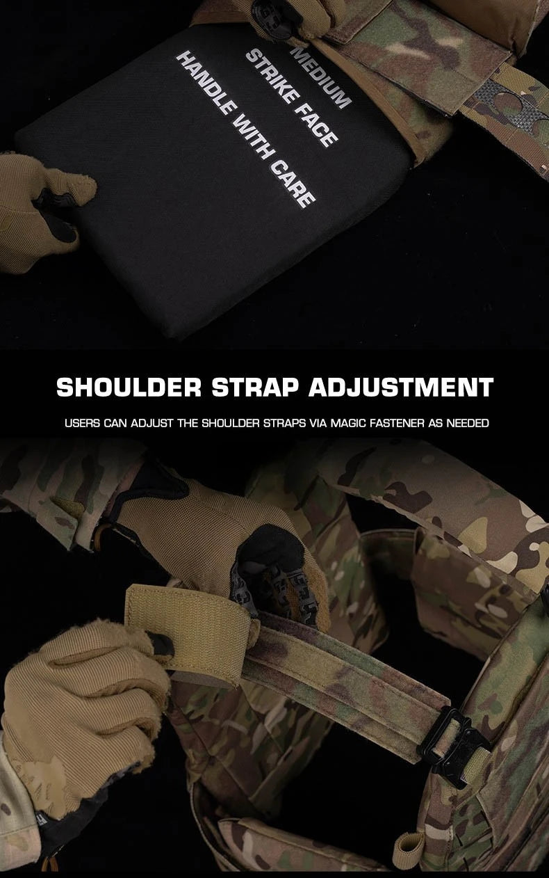 V5 FCPC Tactical Plate Carrier Quick Release Portable Body Armor Molle Airsoft Hunting Vest with 556 Triple Magazine Pouch