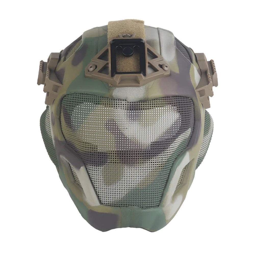 Full Protection Tactical Helmet Militar Hunting Airsoft Paintball CS Steel Mesh Safety Face Mask EVA Lightweight Punk Cosplay