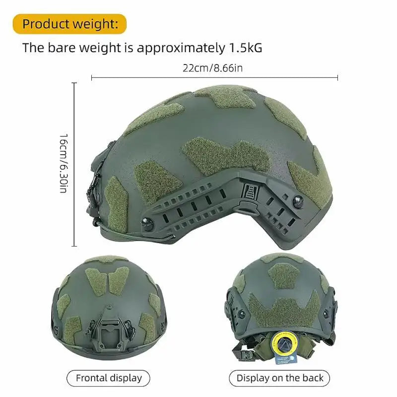 FAST Tactical Helmet FRP Velcro Ballistic Helmet High Cut Wendy Suspension With Double-Lineed Adjustable Knob Ballistic Helmet