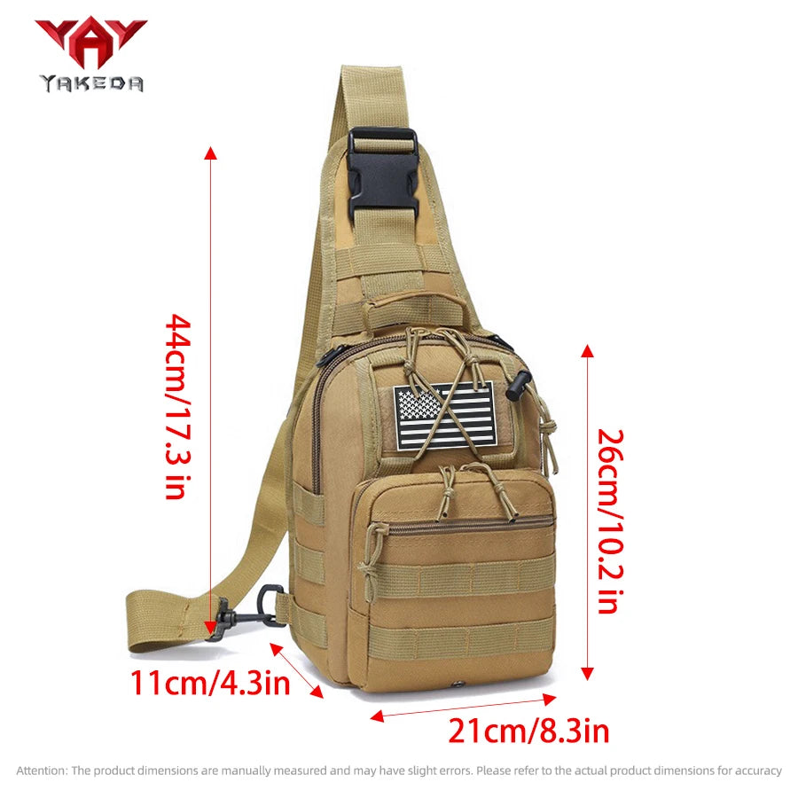 YAKEDA Multifunctional Outdoor Sling Bag, Casual Travel Chest Pack, Durable Daily Use Crossbody Bag for Men & Women