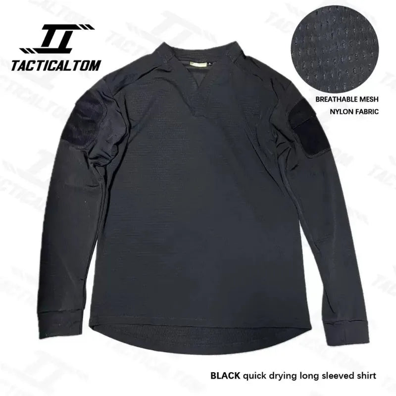 Tactical Velocity Style Long Sleeve Rugby T-shirt Quick Dry Breathable for Outdoor Survival
