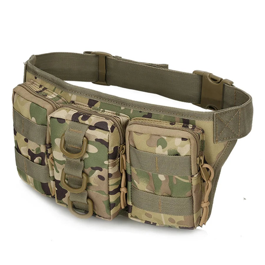 Triple small waist bag outdoor training camouflage waist bag training small waterproof mountaineering cycling bag