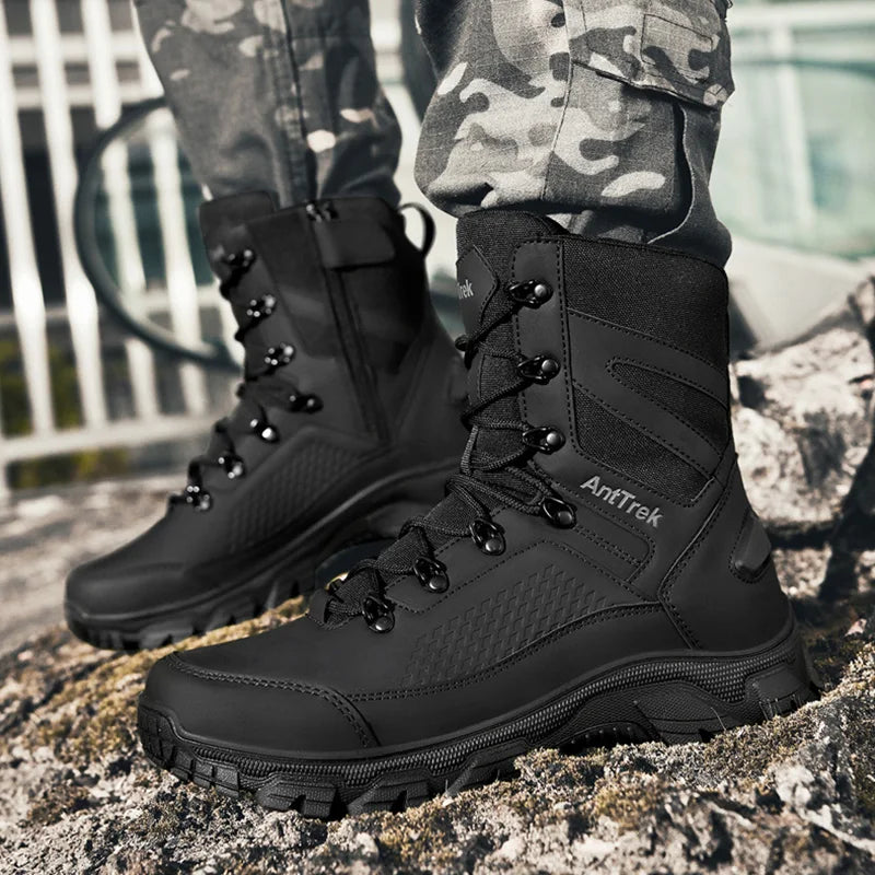 Men's Wild Training Boots Four Seasons High-Top Non-Slip Waterproof Outdoor Boots Fashion Comfort Jungle Hiking Sneakers