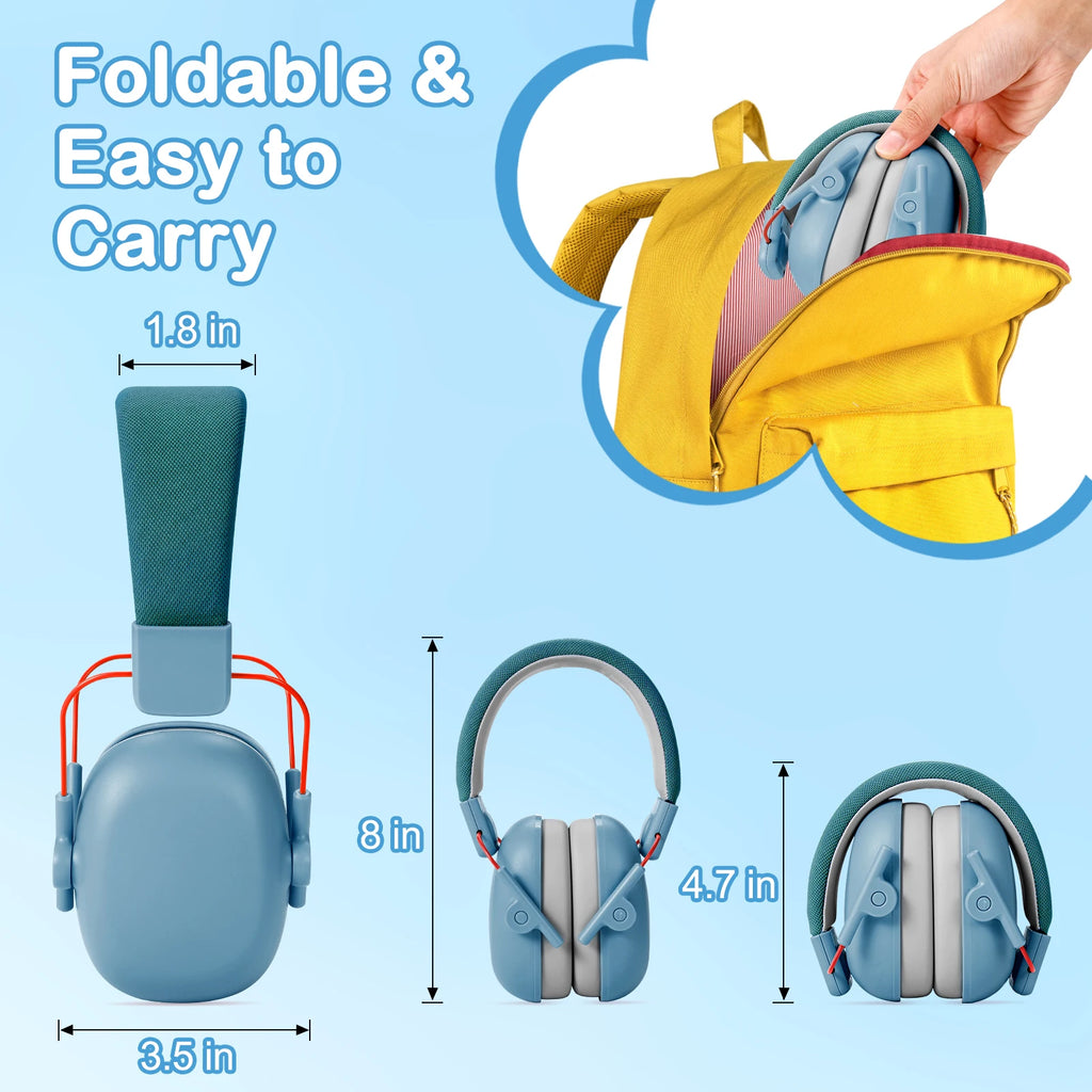 YHKEMA Kids Noise Cancelling Headphones SNR 27db Noise Reduction Ear Muffs Ear Protection Sound Proof Earmuffs Newest