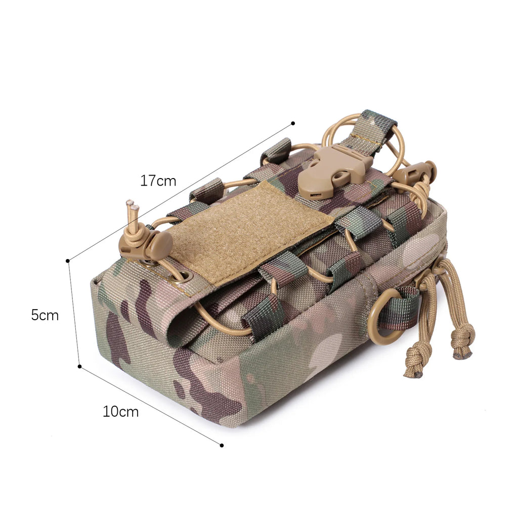 Molle EDC Water Bottle Pouch Canteen Kettle Carrier Holder Outdoor Sports Phone Holder Travel Camping Hiking Hunting Waist Bag