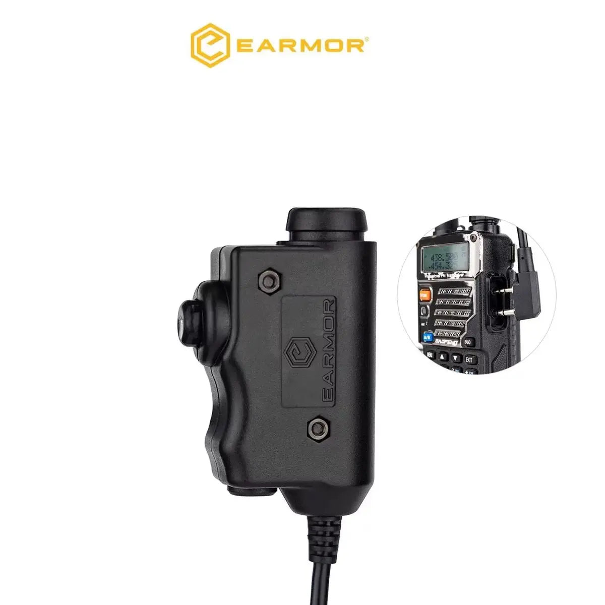 Original EARMOR M51 PTT Adapter Airsoft Tactical Headset Kenwood(for Baofeng) Plug Tactical Headset Accessory