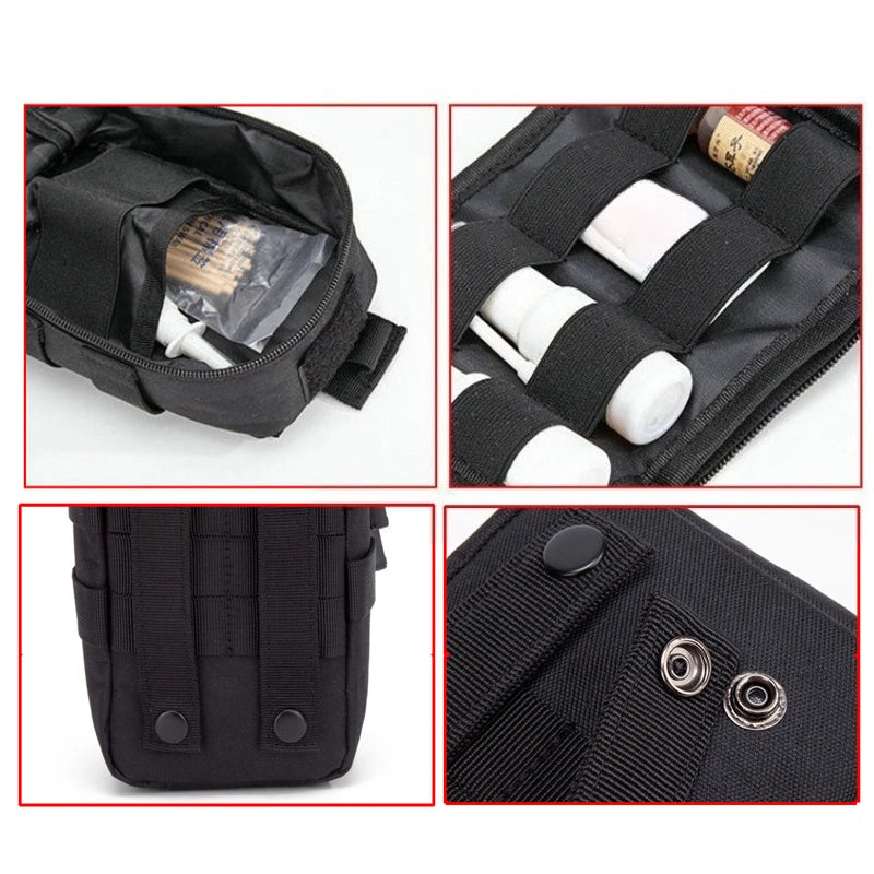 Tactical MOLLE First Aid Pouch 600D Nylon Water Resistant EDC Medical Bag Organizer for Outdoor Hunting Hiking Camping