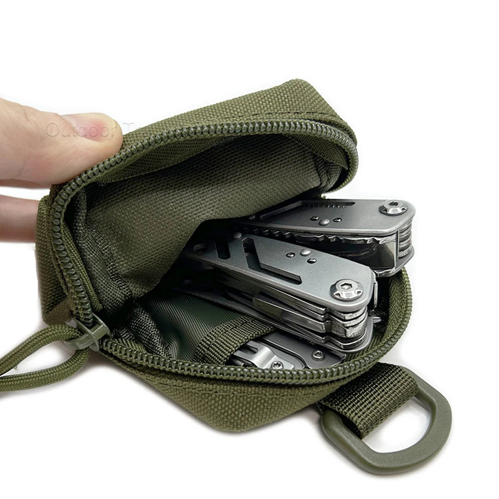 Tactical Mini MOLLE Pouch Compact Utility EDC Battery Cigarette Case Card Slot Waist Bags For Hunting Trekking Running Camping