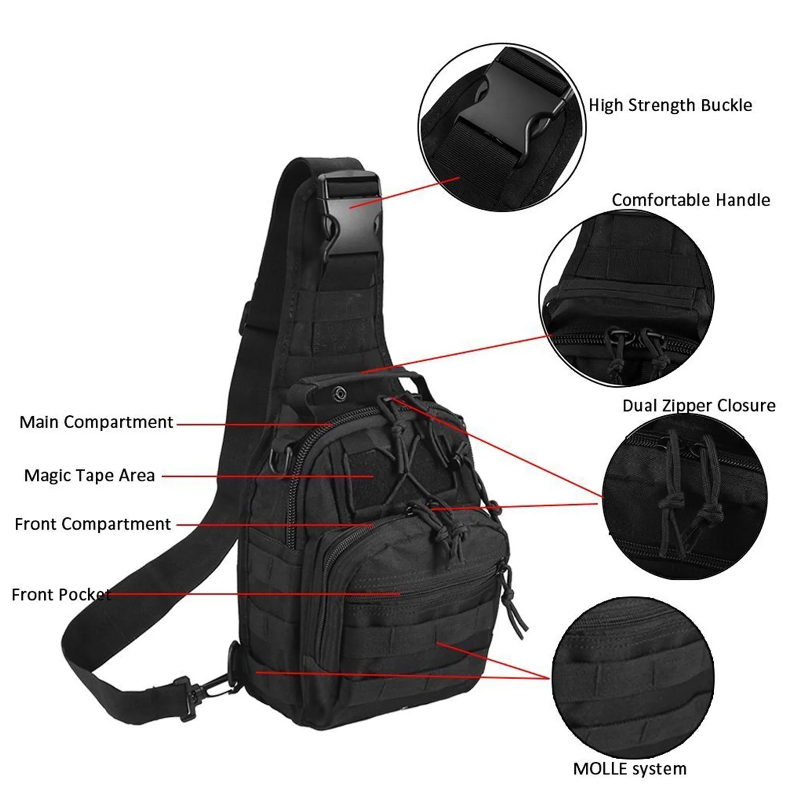 Chest Bag Tactical Sling Bag Crossbody Bags Outdoor Military Sport Travel Shoulder Bag For Men Women Hiking Camping Equipment