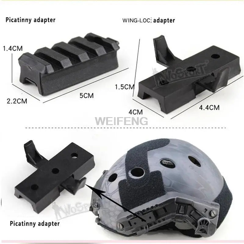Tactical Helmet Side Rail Guide Adapter Helmet Accessories Scope Alignment Mount Set FAST Helmet Wing-Loc Adapter