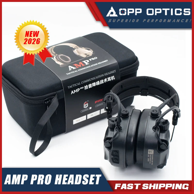 FCS-TACTICAL 2026 AMP PRO Digital Version Tactical Pickup Noise Reduction Communication Headset Shooting Protection Headset