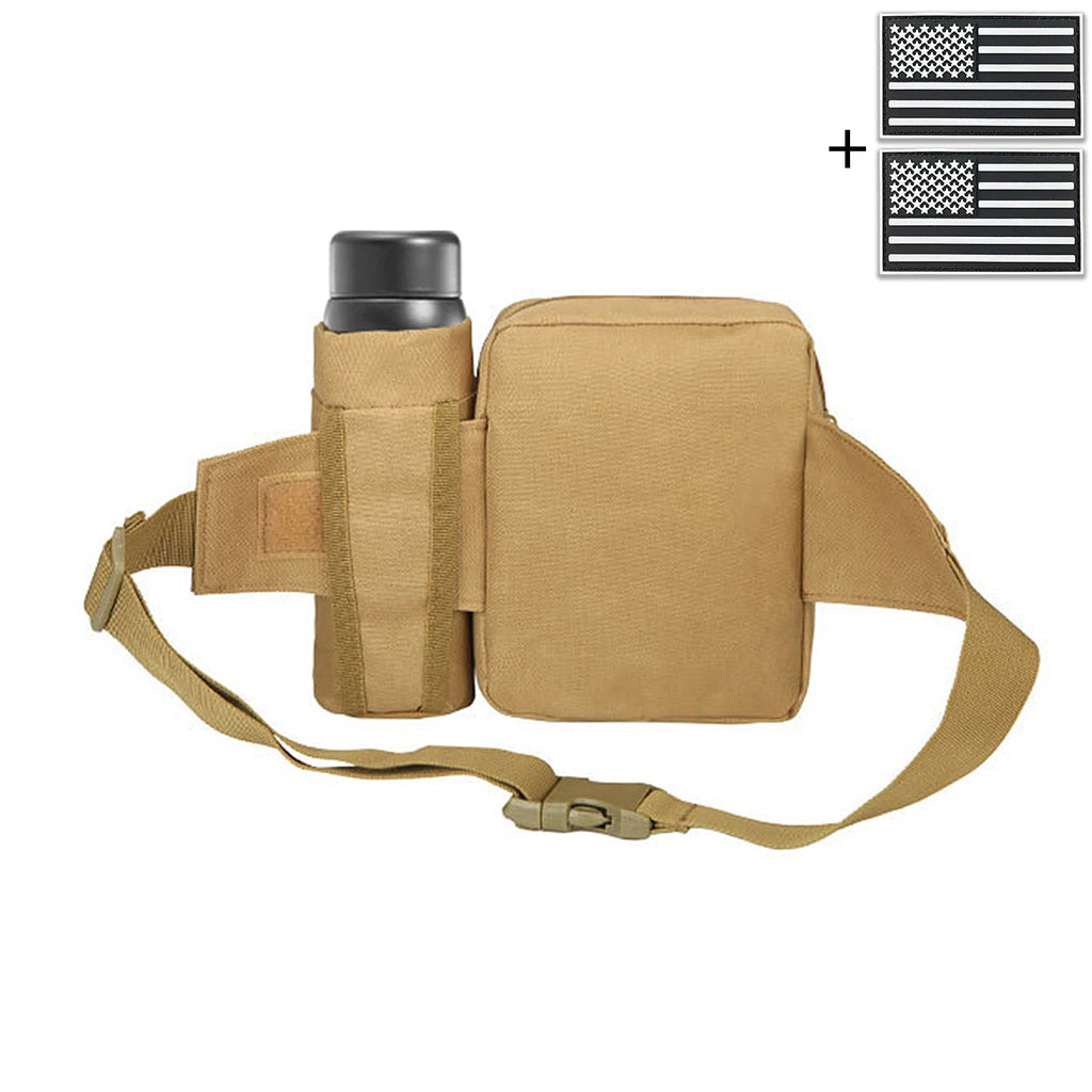 Comes with a multi-functional water bottle bag for practical fishing, hiking, and hunting. Comes with 2 badges as a gift