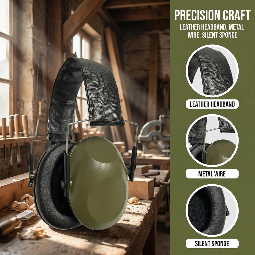Compact Foldable Ear Defenders, Ear Protection Safety Earmuffs, Noise Reduction Slim Passive Hearing Protectorfor Gun Range