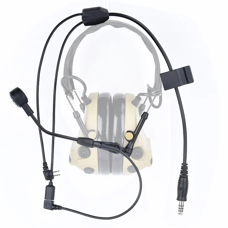 Tactical C3 Headset Wiress Version Microphone Cable Tactical Communication Hunting Shooting Earphones PTT Push to Talk Accessory