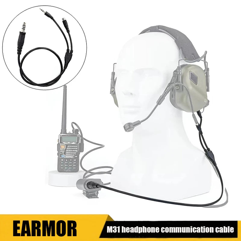 EARMOR Tactical Headset Adapter Military Communication Headset Adapter Due to the Connection of M31, M31H Tactical Headset