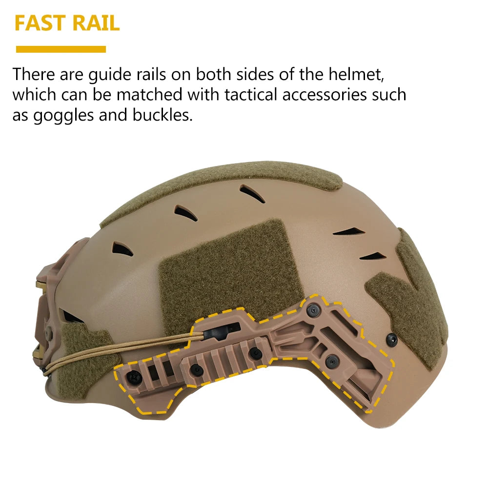 BOOIU Wendy Tactical Helmet ABS High Cut Adjustable Head Airsoft Wendy Suspension Helmet Outdoor CS Paintball Hunting Helmet