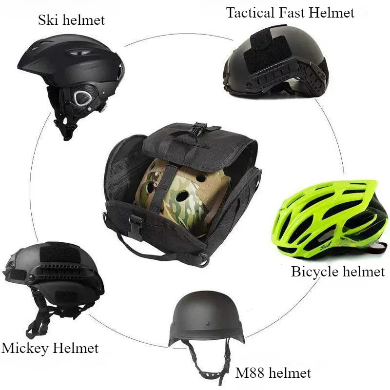 Tactical Helmet Bag Pack Multi-Purpose Molle Storage Carrying Pouch for Sports Hunting Shooting Combat Helmets military helmet