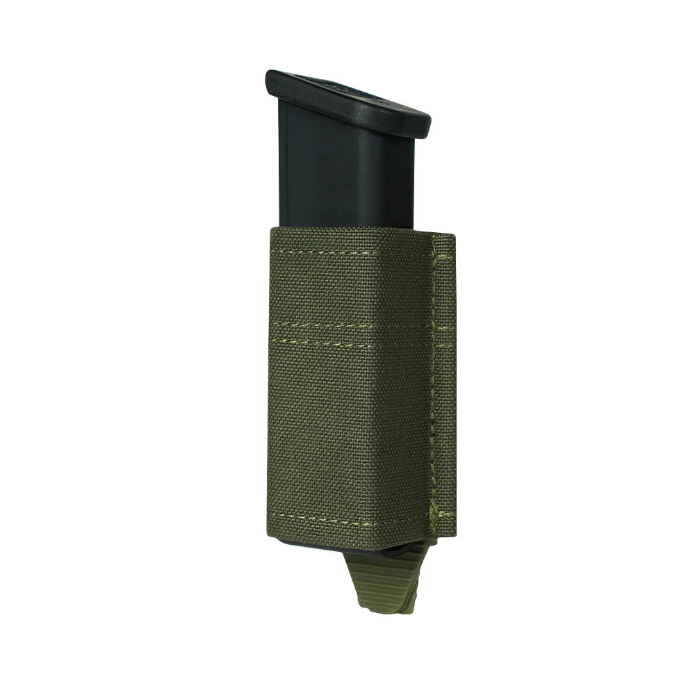 1000D Nylon Single 9mm Magazine Pouch MOLLE-Compatible Elastic Retention  for Shooting Hunting Airsoft