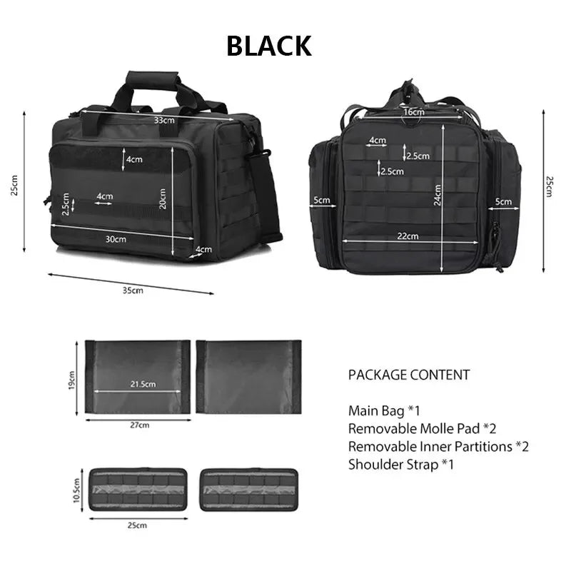 Gun Range Storage Bag with MOLLE System, Durable Shoulder Pack for Outdoor Equipment & Accessories