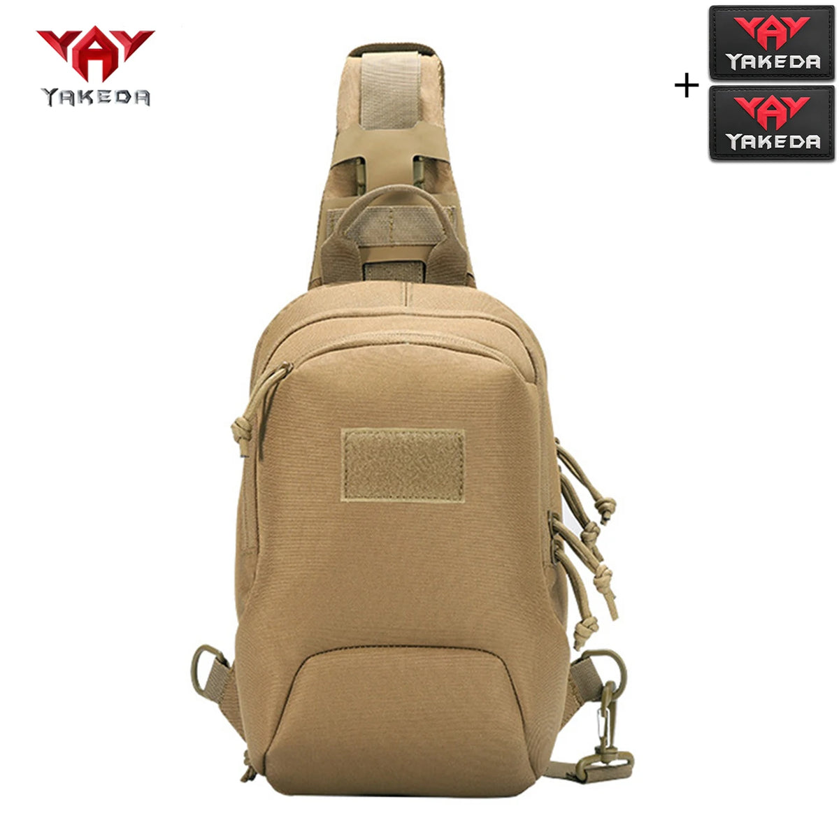 YAKEDA shoulder strap adjustable length single shoulder lightweight chest bag with multiple layers and double zippers design
