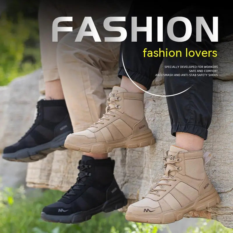 Anti-puncture Steel Toe Indestructible Sneakers Breathable Women Work Hiker Boots Non Slip Protection Safety Shoes for Men