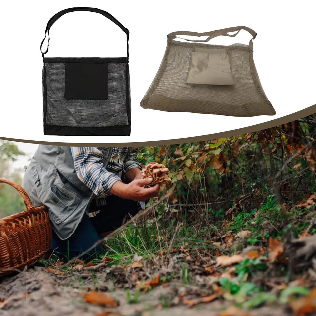 Mushroom Hunting Bag Adjustable Mesh Foraging Pouch Outdoor Harvesting Backpack Hiking Camping Tool for Gardening Enthusiasts