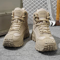 Men's Thick-Soled High-Top Boots, Non-Slip and Wear-Resistant, Suitable for Outdoor Hiking and Everyday Casual Wear