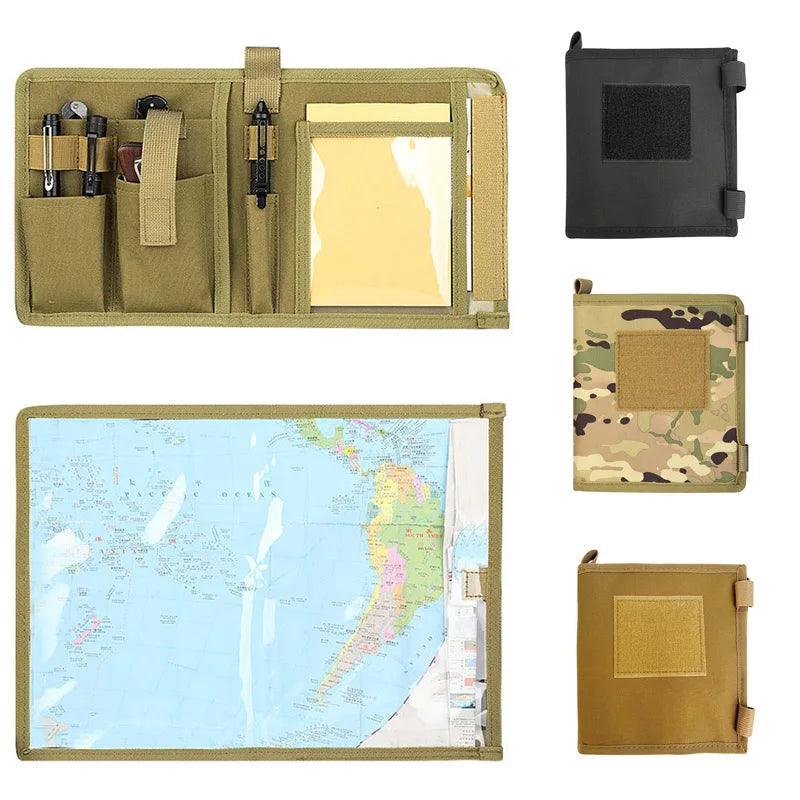 Map Case, Tactical Notebook, Multifunctional Water-Resistant Map Case for Military Hiking, Tactical, Outdoor Activities
