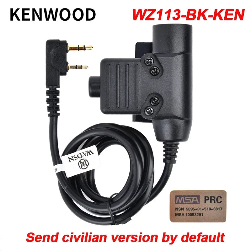 WADSN Military Tactical U94 PTT For Communication Headset Earmor Fit Motorola Midland Baofeng Kenwood Plug Walkie Talkie