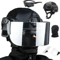 Tactical Helmet Set Adjustable Airsoft Helmet with Transparent Visor Goggles Full Face Mask for Outdoor Sports Hunting Shooting