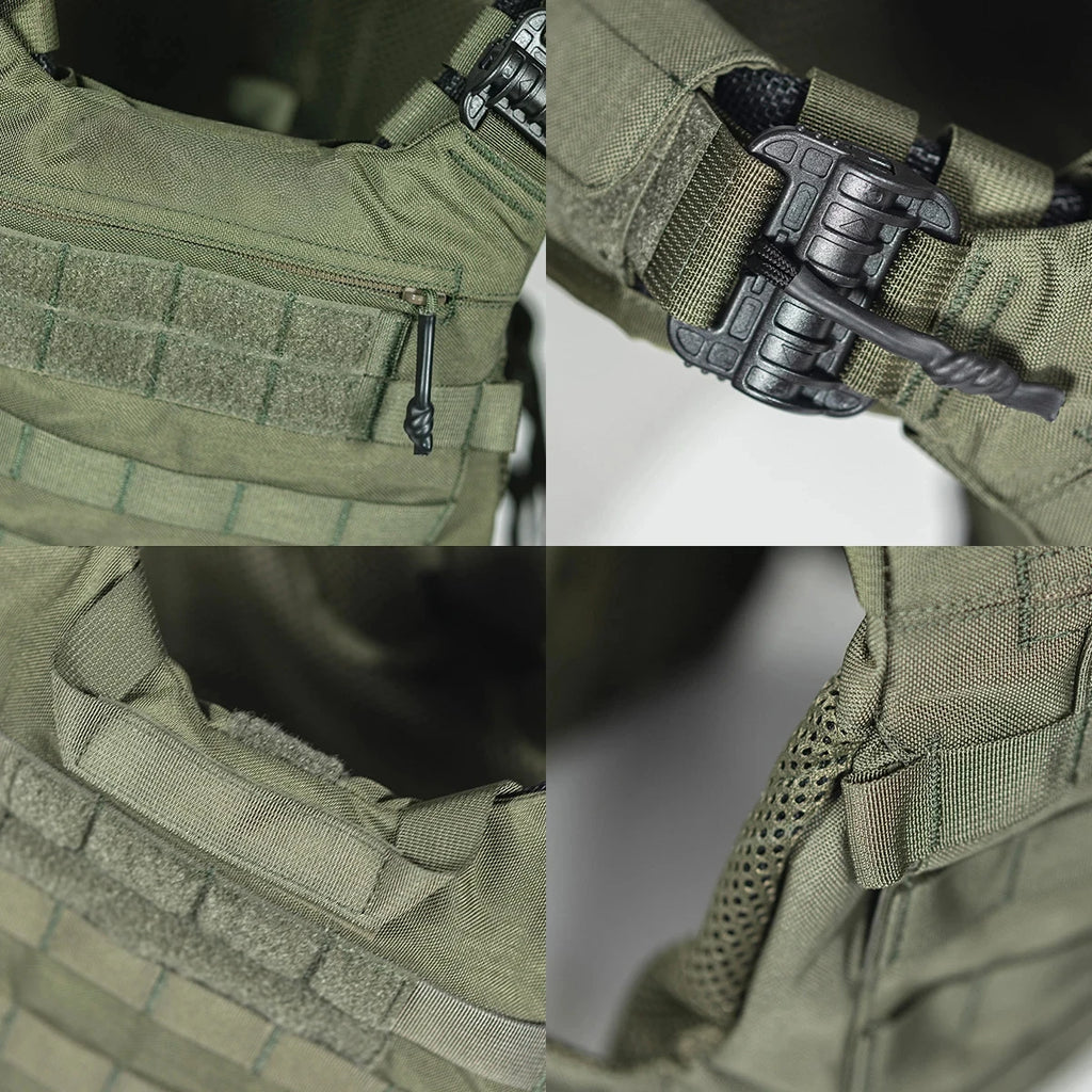 Tactical Quick-Release Vest Set Airsoft Adjustable Flame-Retardant Compact Vest with Magazine Pack Walkie-Talkie Bag for Hunting