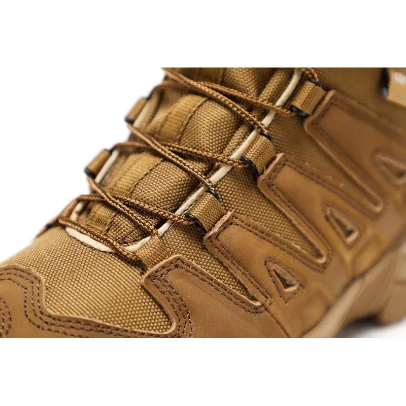 TopFight Men Boots Tactical Military Combat Boots Breathable Combat Boots Plus Size Desert Boots Men Hiking Shoes