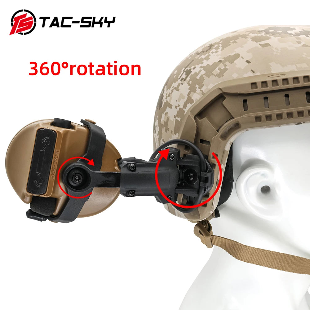 TS TAC-SKY Tactical Headset Set With ARC Rail Adapter And Removable Headband For Hearing Protection Hunting Shooting